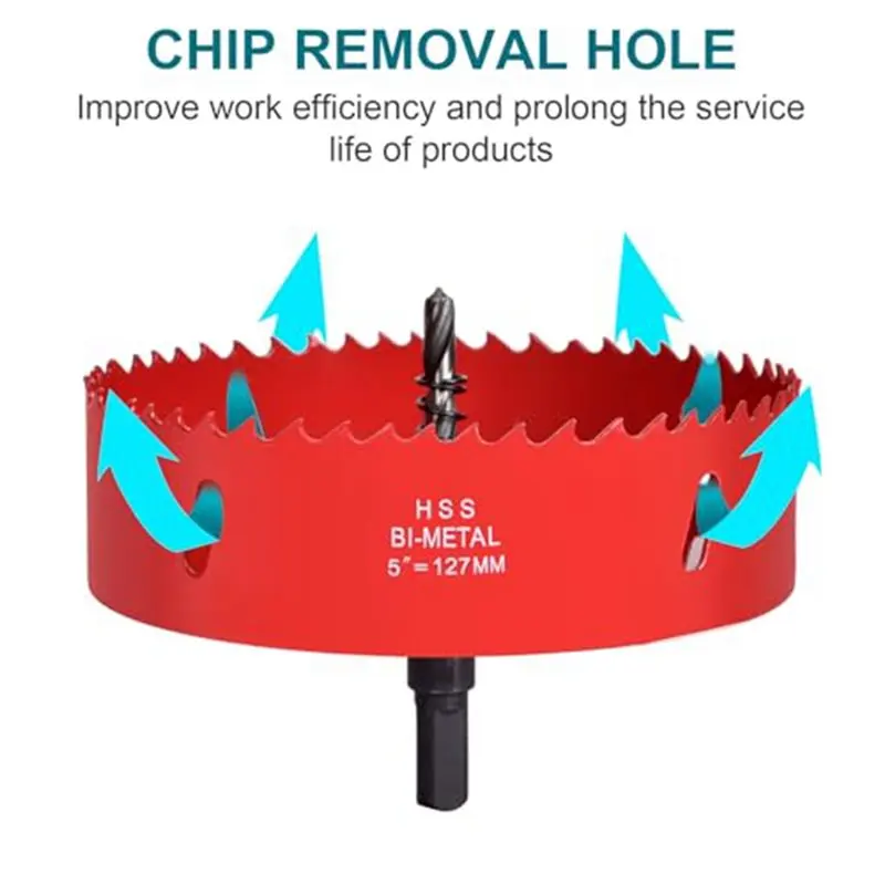 A02F-4-1/4Inch / 108Mm Hole Saw For Wood, Plastic Board, Ceiling,Drywall, And Metal Sheet - HSS Bi-Metal Hole Cutter - view 3