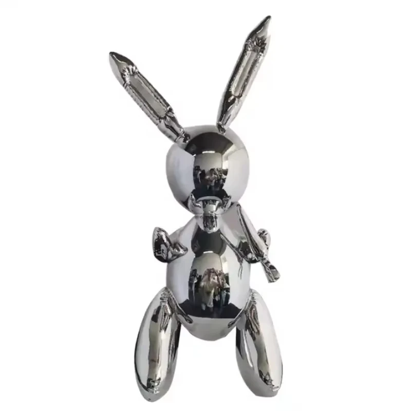 

Three-color resin rabbit ornament creative electroplating silver gold small home crafts