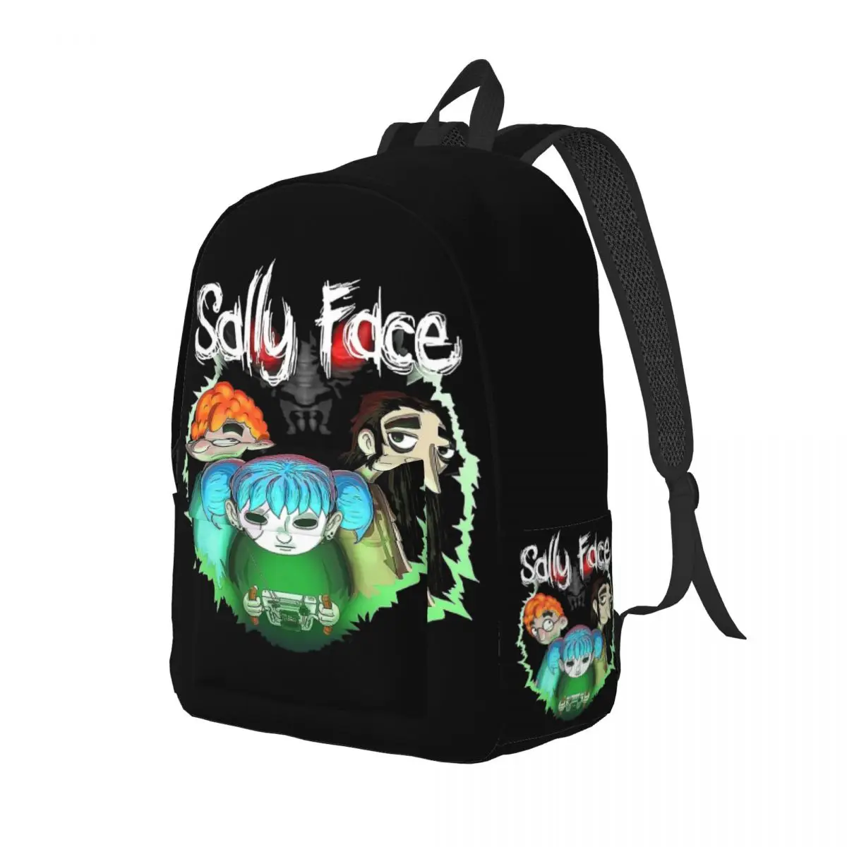 Sally Face Characters Mochila para homens e mulheres, mochila de jogos, bolsas de lona, esportes, estudante, trabalho, laptop, computador, fãs de jogos, clássica