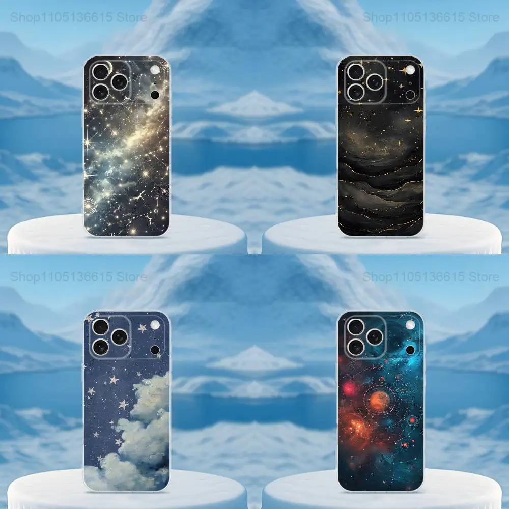 

Beauty Starry Sky Art Phone Case For iPhone 16,15,14,13,12,11,17 Pro,Max,Plus,X,XS,XR,SE,Mini Transparent Soft Cover