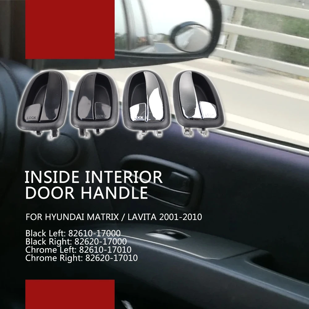 New Car Black Silver Interior Door Handle Catch for Hyundai Matrix Lavita 2001-2010 car styling