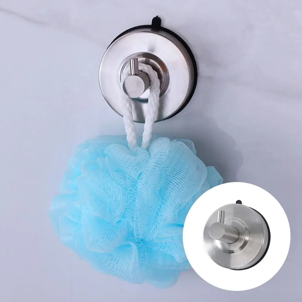 Suction Cup Hook Stainless Steel Wall-mounted Towel Hook No Residue Punch Free Storage Hook Reusable Shower Hook Hanging Hook