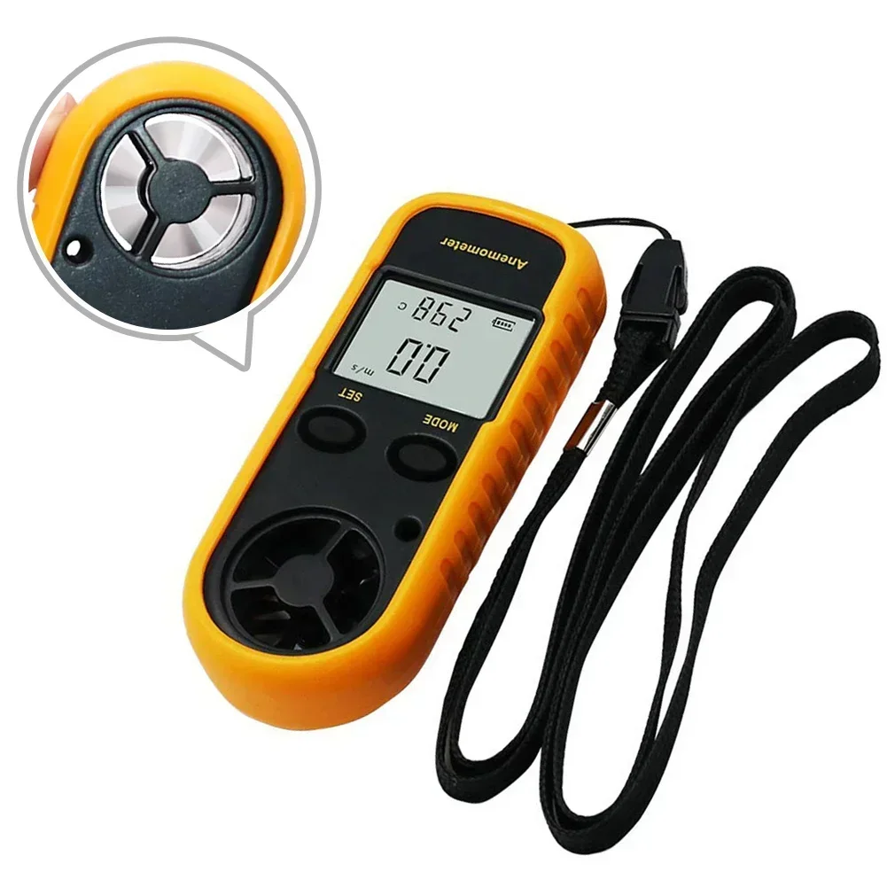 1PC Anemometer Pocket Wind Speed Tester Mini LCD Digital Anemometer Wind Speed Air Velocity Temperature Measuring With Backlight