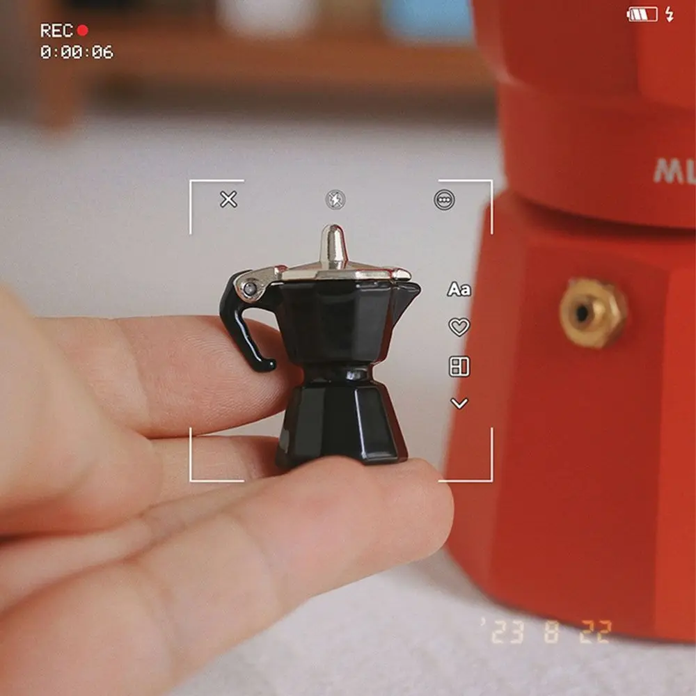 Jouet de cafetière l'inventaire en alliage mignon, modèle réaliste, mini cafetière, décor de maison