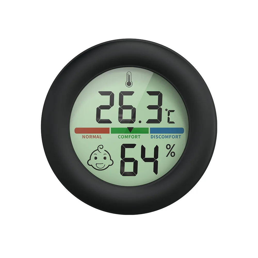 2025 New Round Indoor Thermometer, Factory Direct High Precision Comfort Display, Home Room Temperature Hygrometer with Humidity