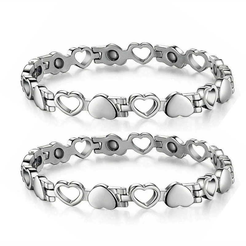 

Titanium Steel Bracelet Magnetic Wristband for Women Fashion European Style Gift Chain Link Strong Neodymium Coated Protection