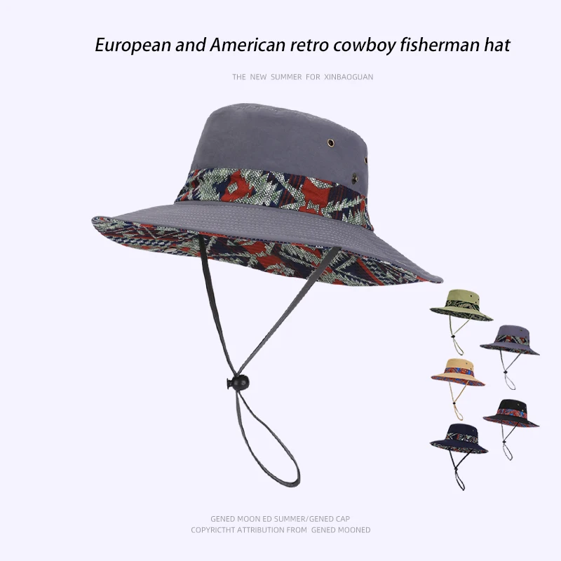 9275-Neue Frühlings- und Sommer-Fischerhüte für Damen und Herren mit breiter Krempe im Ethno-Stil, geeignet für Outdoor-Aktivitäten – Detail 2