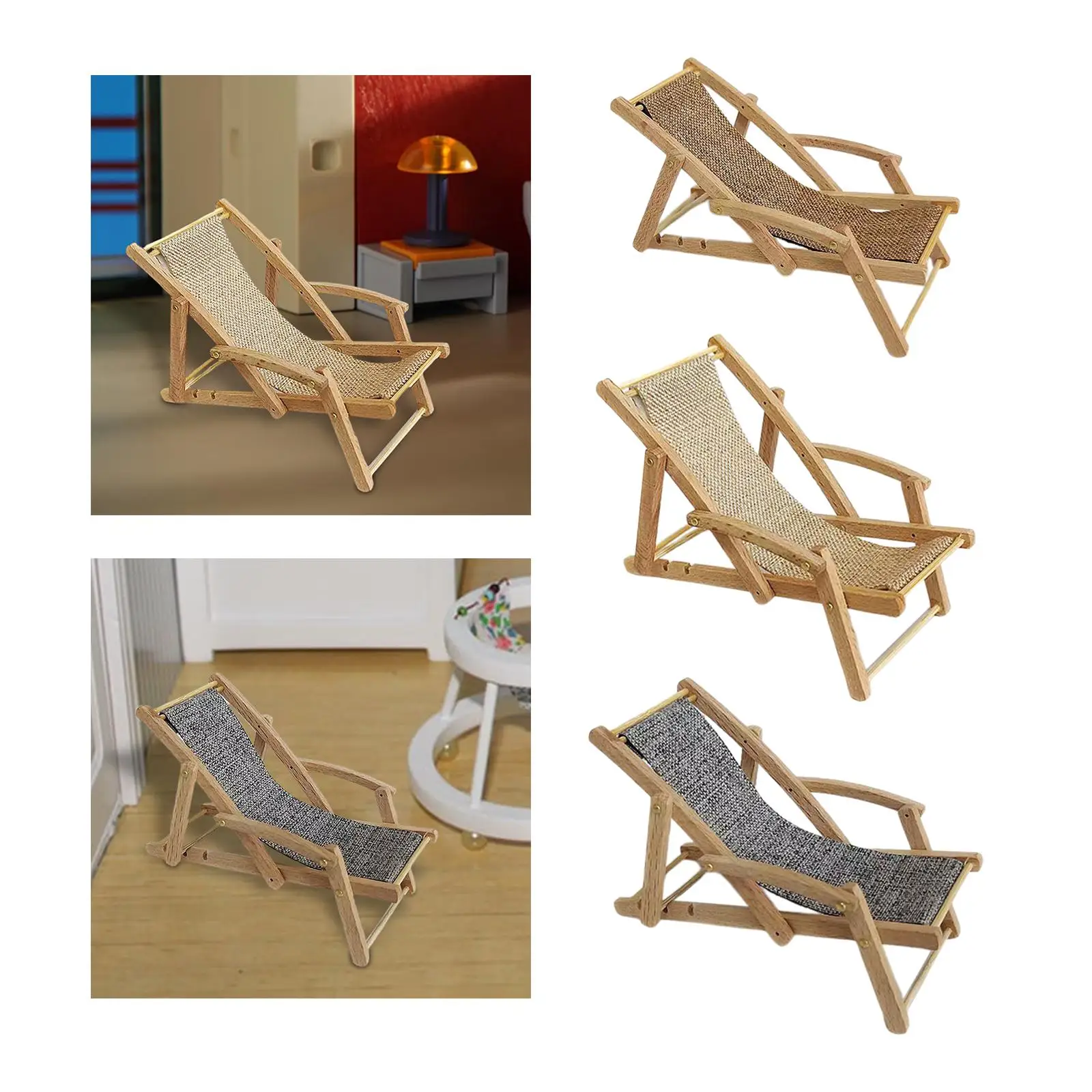 

1:12 Кукольный домик, миниатюрный пляжный стул, модель мини-стул, украшения, миниатюрное ремесло