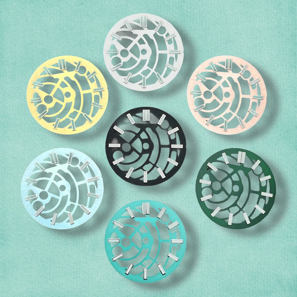 

28.5mm S Logo Hollow Out Dial Fit NH70/72 Movement Green Luminous High-Quality Dial Watch Modification Accessories