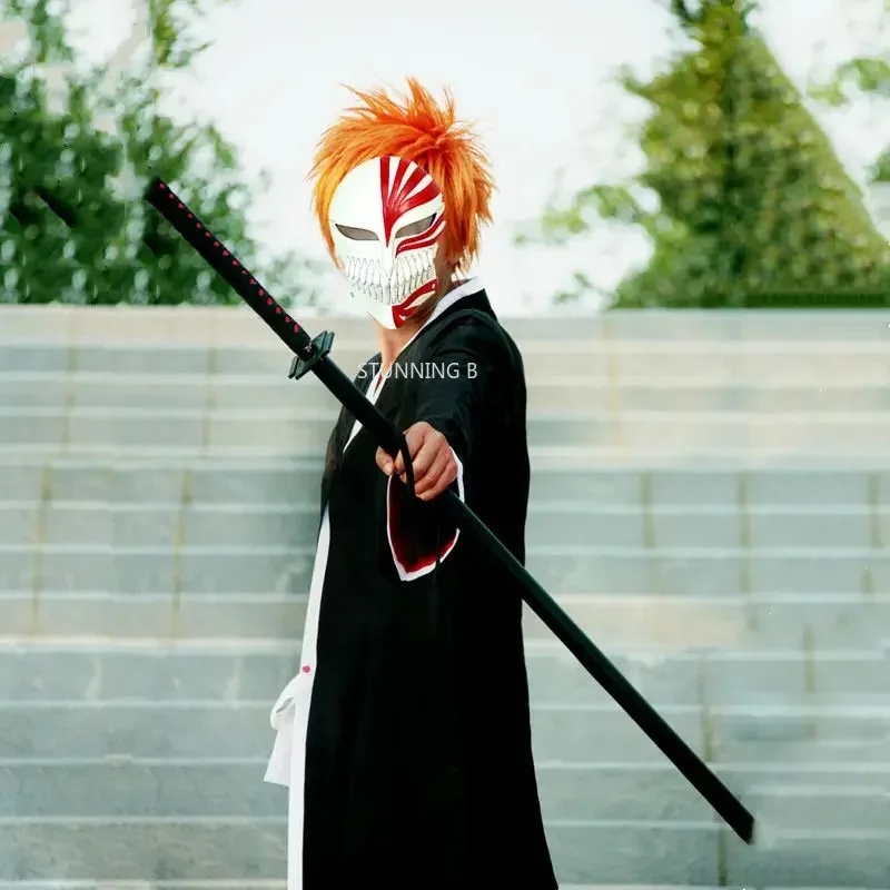 YI01 อะนิเมะคอสเพลย์ Bleach เครื่องแต่งกาย Ichigo Kurosaki Hollow ฮาโลวีนเครื่องแต่งกายหน้ากากเสื้อและกางเกงบทบาทเล่นเสื้อผ้า Party Jk8 * @