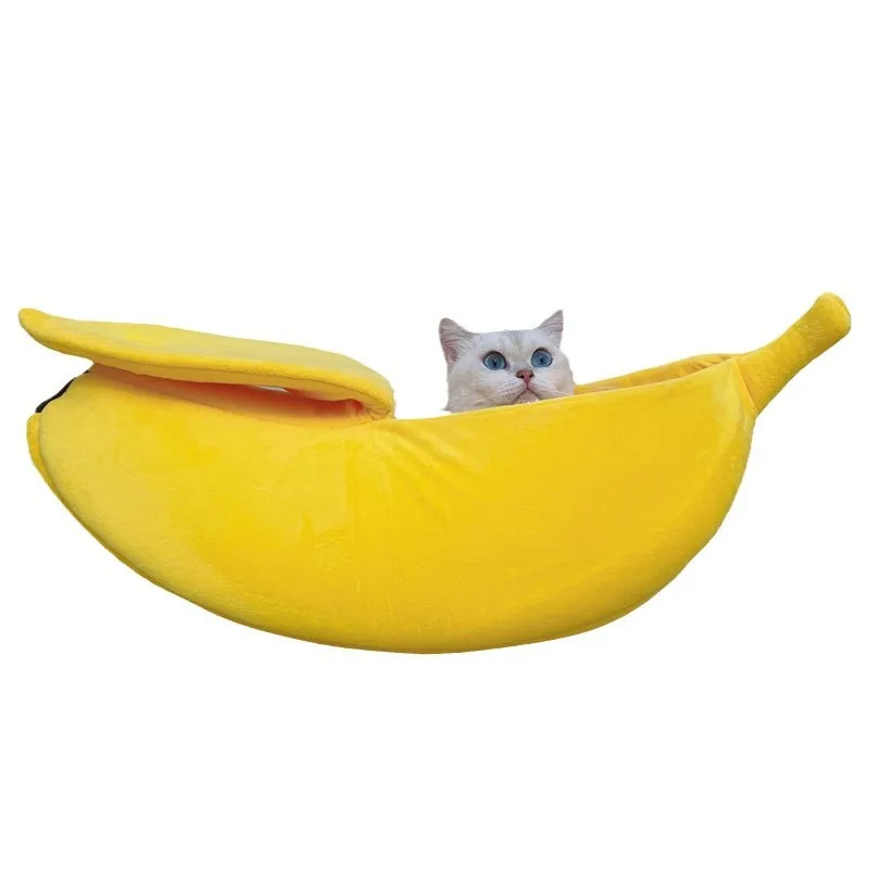 Banana Cat Bed House Funny Cute Cozy Cat Mat Beds Warm Durable Portable Pet Basket Kennel Dog Cushion Cat Supplies Multicolor view 5