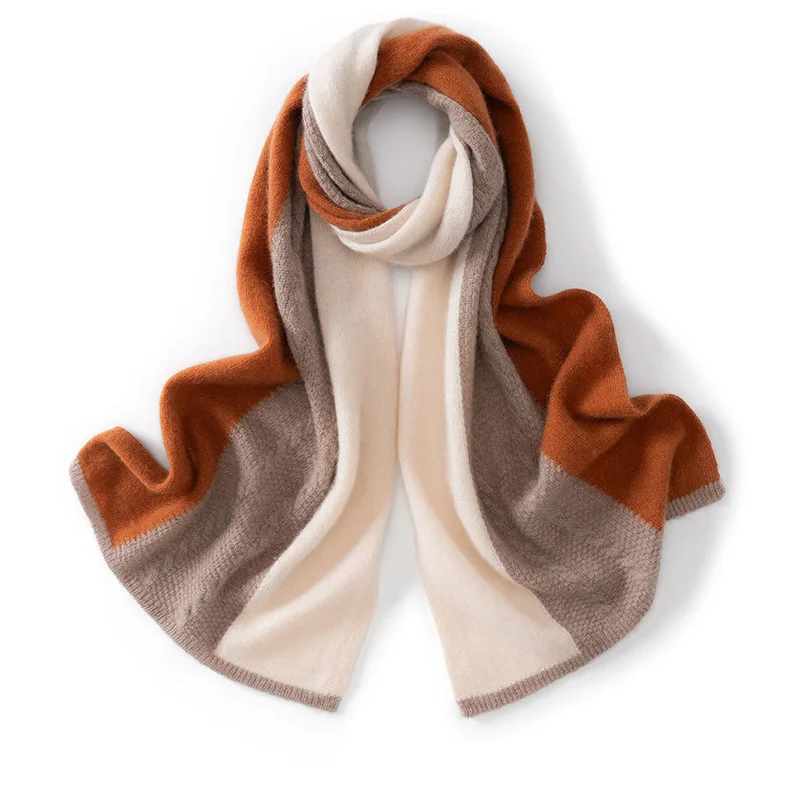 35% cashmere scarf size 165 * 33 for women's autumn and winter outdoor wear, warm knit cashmere scarf shawl