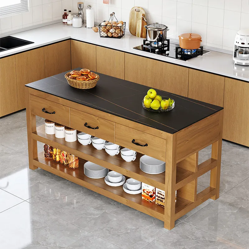 

Vintage American Country Simple Side Cabinet Solid Wood Locker Home Kitchen Slate Marble Nakajima Cooking Table