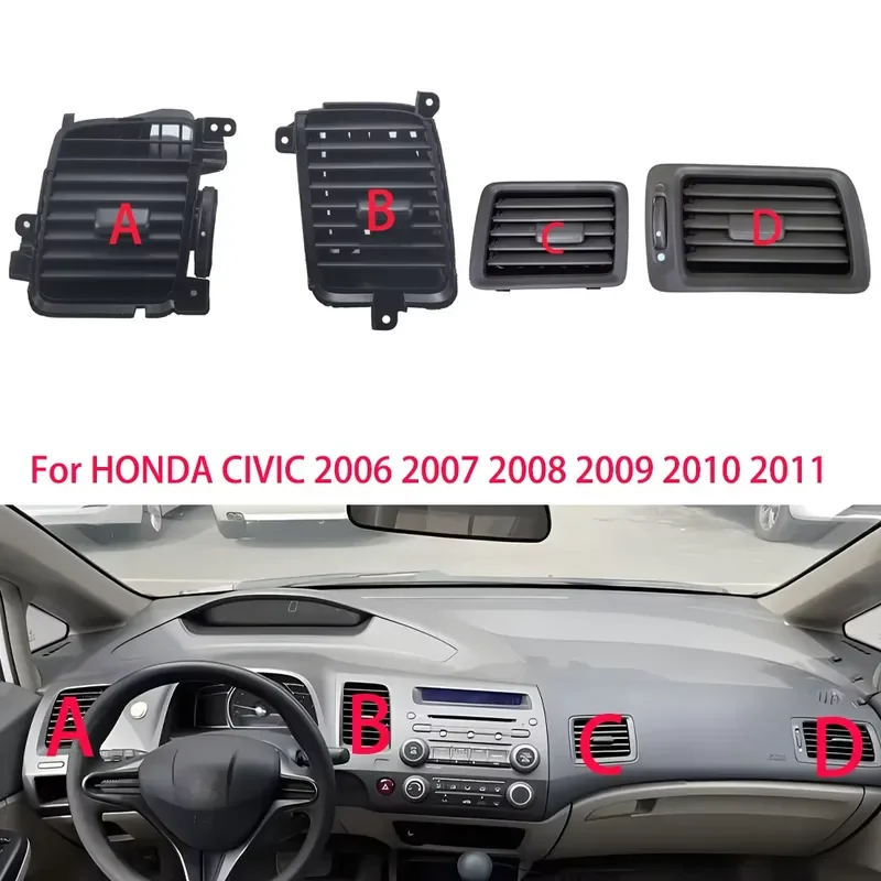 AC Air Conditioner Vent Outlet Grille for Honda Civic 2006-2011 Car Styling Interior Dashboard Air Conditioning Beige