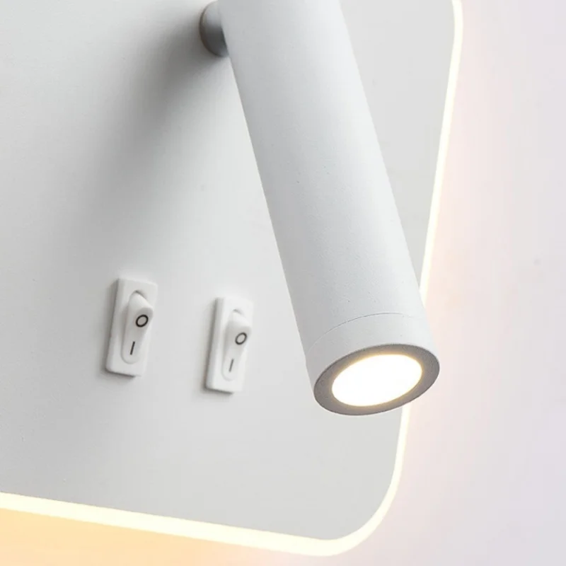 Imagem -06 - Rotatable Led Cabeceira Lâmpada de Parede Porta Carregador Usb Quarto Reading Light Bedside Wall Lamp Wall Spotlight Study Fixture