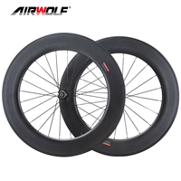 Airwolf-Carbon Bicycle Wheels, Road Bike Wheelset, Time Trial or Triathlon Wheels, 88mm Clincher, CN Spokes, 20H, 24H, 271 Hub