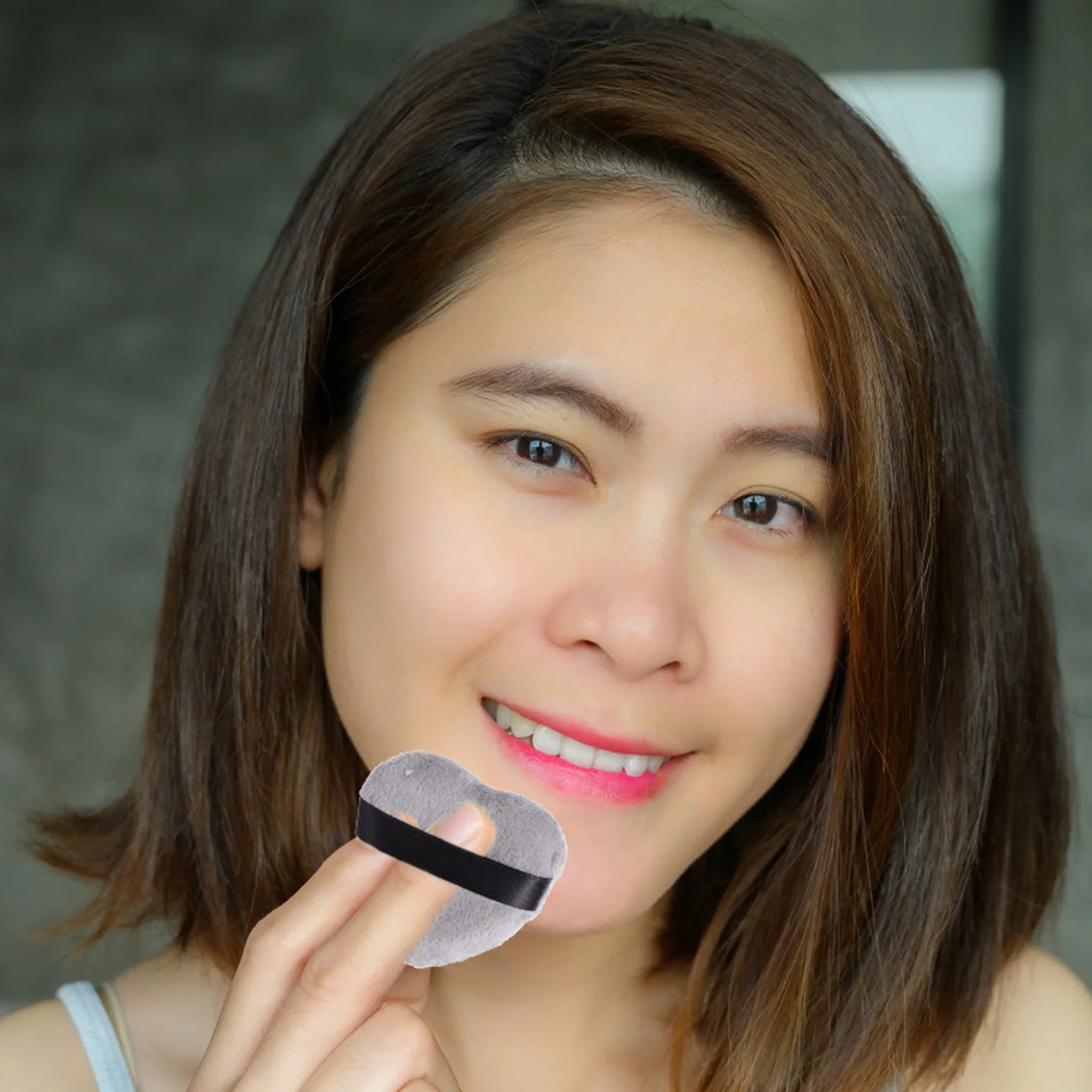 8Pcs Face Powder Puff Heart Shaped for Loose Mineral Body Powder Application Smooth Even Coverage with Back