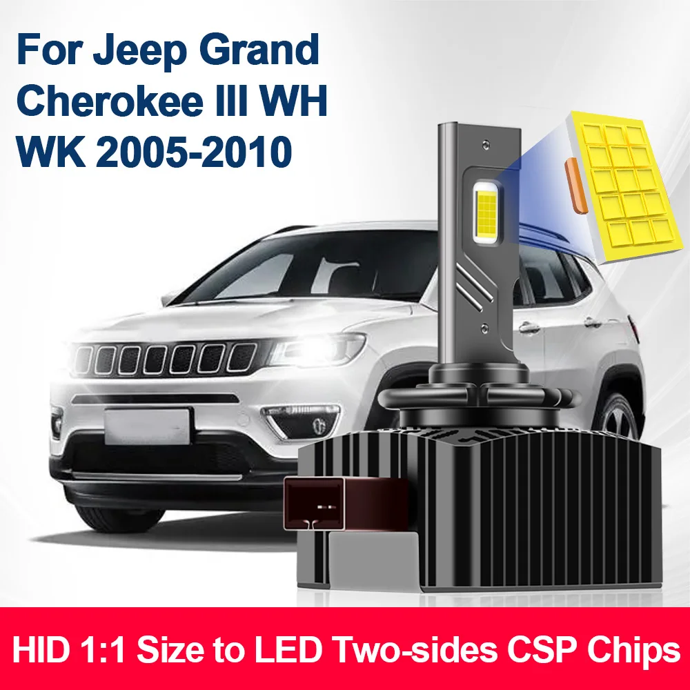 For Jeep Grand Cherokee III WH WK 2005-2010 LED Headlights Canbus 110W 30000LM D1S Auto Light Two-sided CSP CHIP HID 1:1 Car 12V