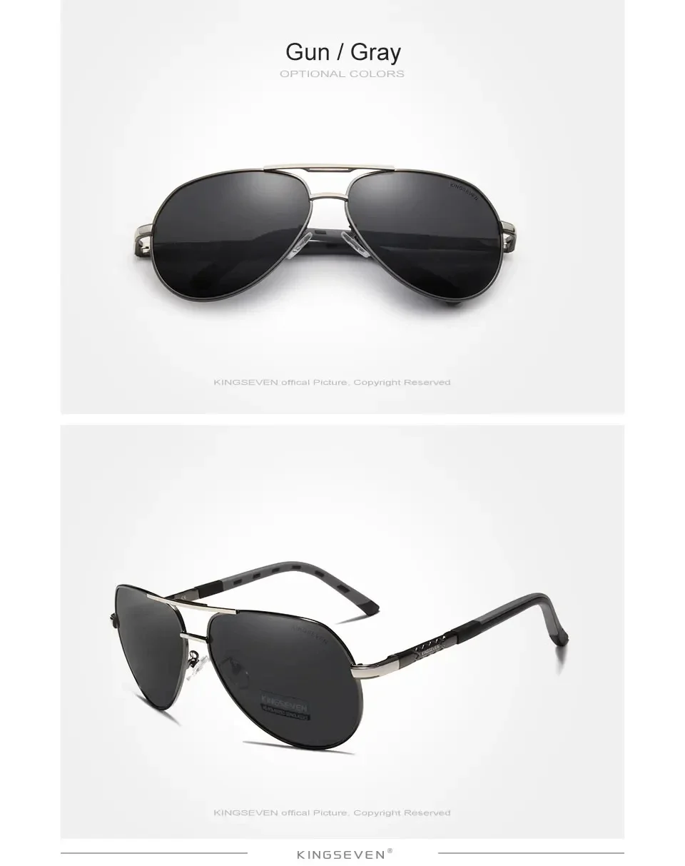 KINGSEVEN Mode Männer Sonnenbrille Luxus UV400 Polarisierte Gläser Frauen Pilot Outdoor Kausalen Männlich Weiblich Angeln Fahren Brillen – Detail 6