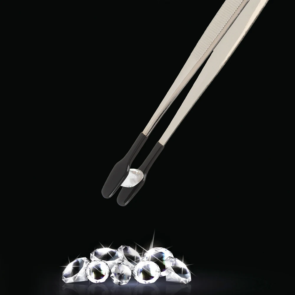 

5pcs Stamp Tweezers Flat Head for Crafting Jewelry Making False Eyelash Metal Tools Portable Dip Coating Stainless Steel Beads