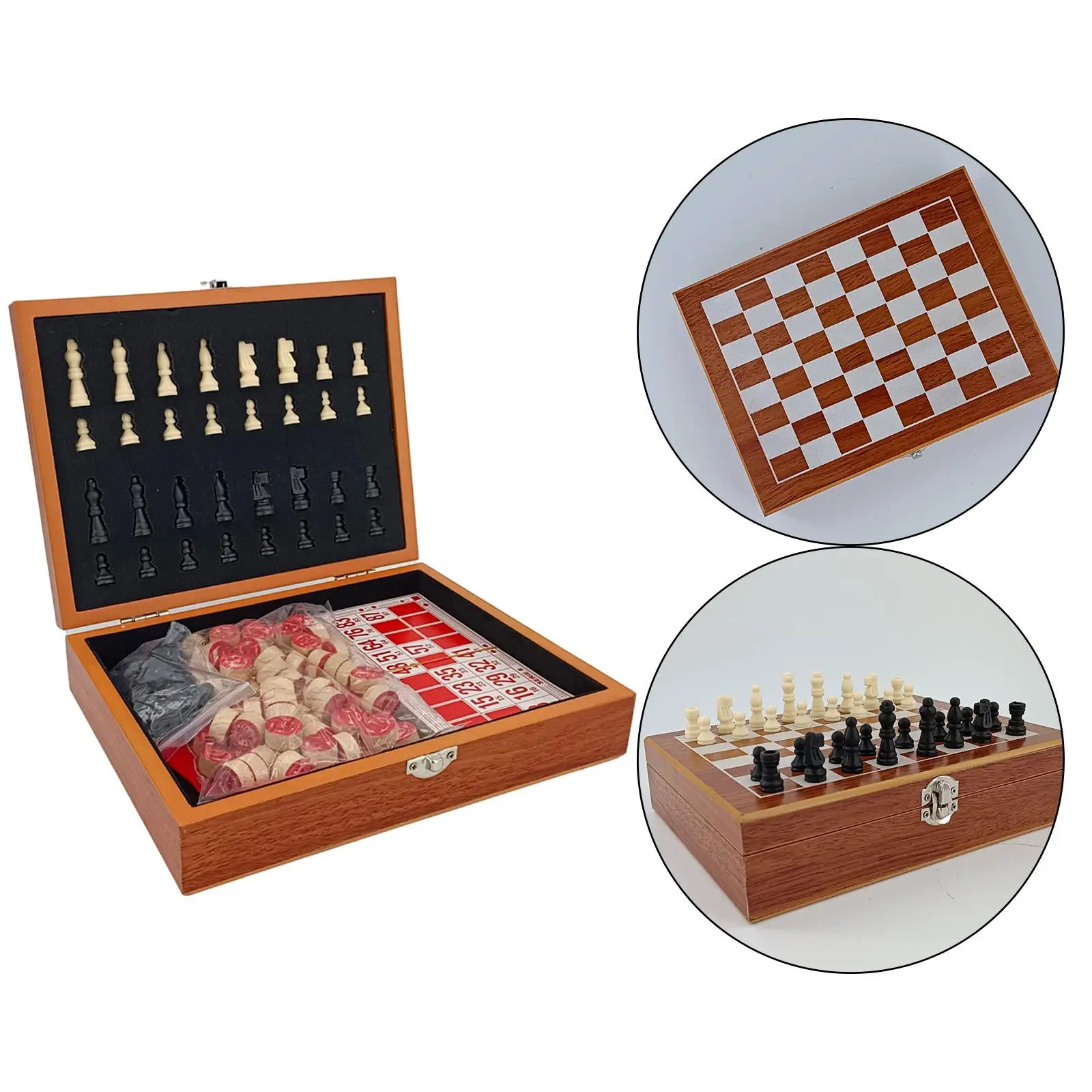 Portable Travel Chess Set Folding Magnetic Chessboard Family Game Folding Board for Kids and Adults