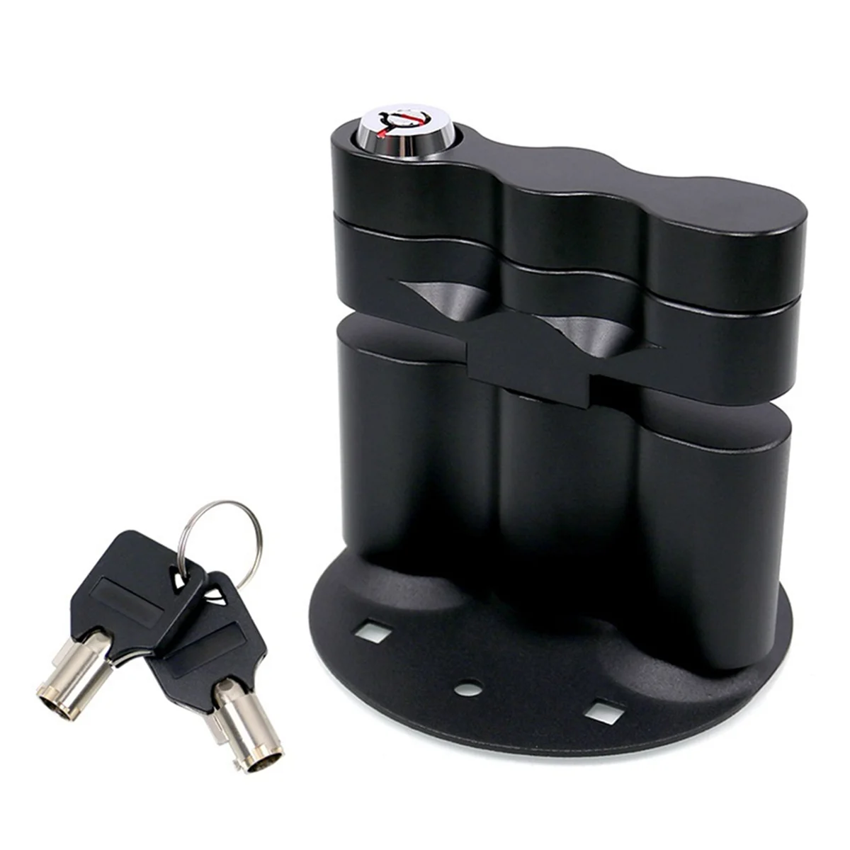 Pack Mount Lock, Locking Pack Mount with Backing Plate Base and 2 Keys, for Fuel Pack, Water Container, Storage Box