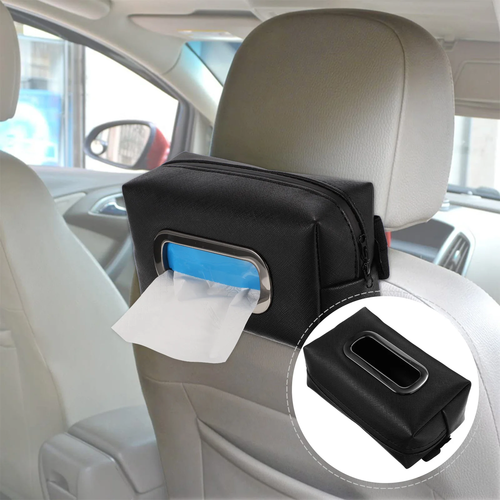 

Car Tissue Box Holder For Sun Visor Napkin Organizer Storage Container Hanging Tissue Holder For Cars Trucks