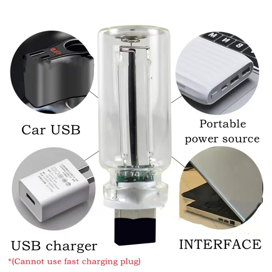 USB اللمس يعتم LED خيوط الزجاج لمبة 5 فولت الرجعية اديسون لمبة ليلة ضوء سيارة الديكور المتوهجة حماية العين الإضاءة #6