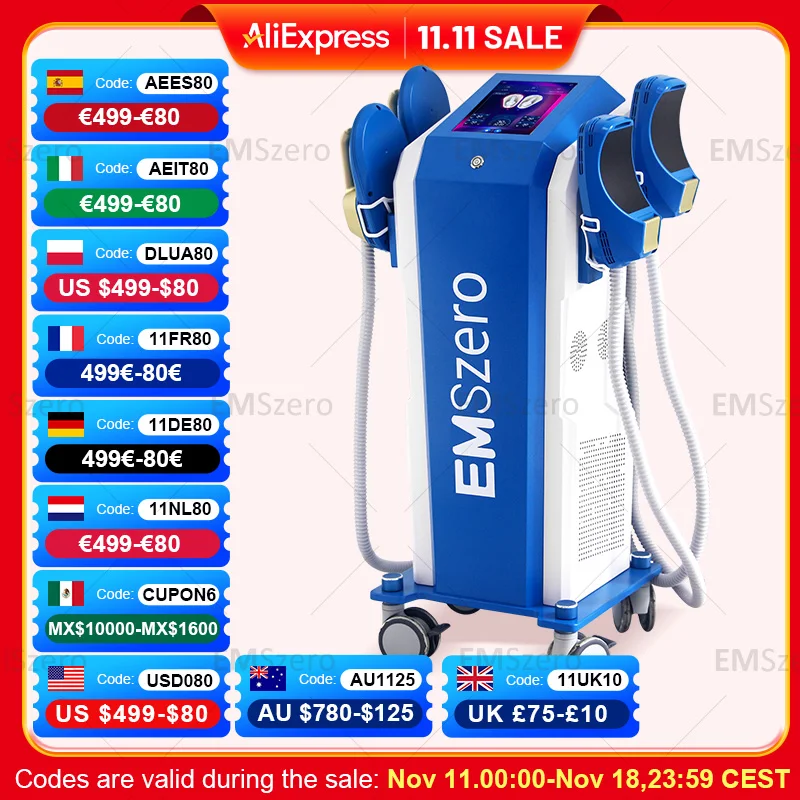 EMSzero 15Tesla 6500w NEO Body Slimming Nova Fat Burning Muscle EMS Sculpting Electromagnetic Stimulate Pro Machine