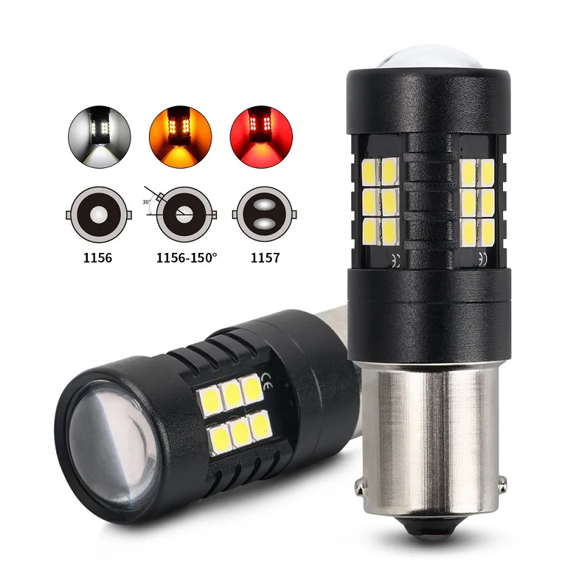 1Pcs 1156 BA15S P21W LED BAU15S PY21W BAY15D Turn Signal Light 1157 P21/5W 21pcs 3030SMD Auto Lamp Bulbs Car LED Light 12V - 24V