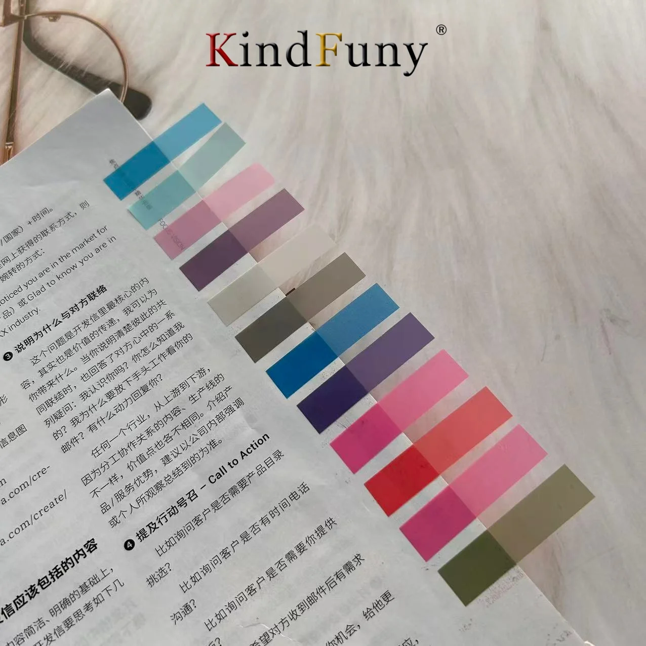 8-packs transparante kleurrijke memoblokken zelfklevende notitie creatieve index kantoor schoolbenodigdheden