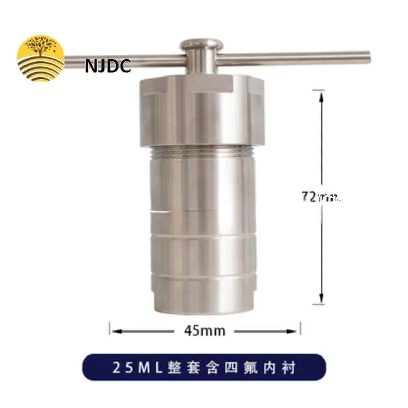 Hydrothermal Autoclave Reactor Vessel Kettle with PTFE Chamber Hydrothermal Synthesis 25ml