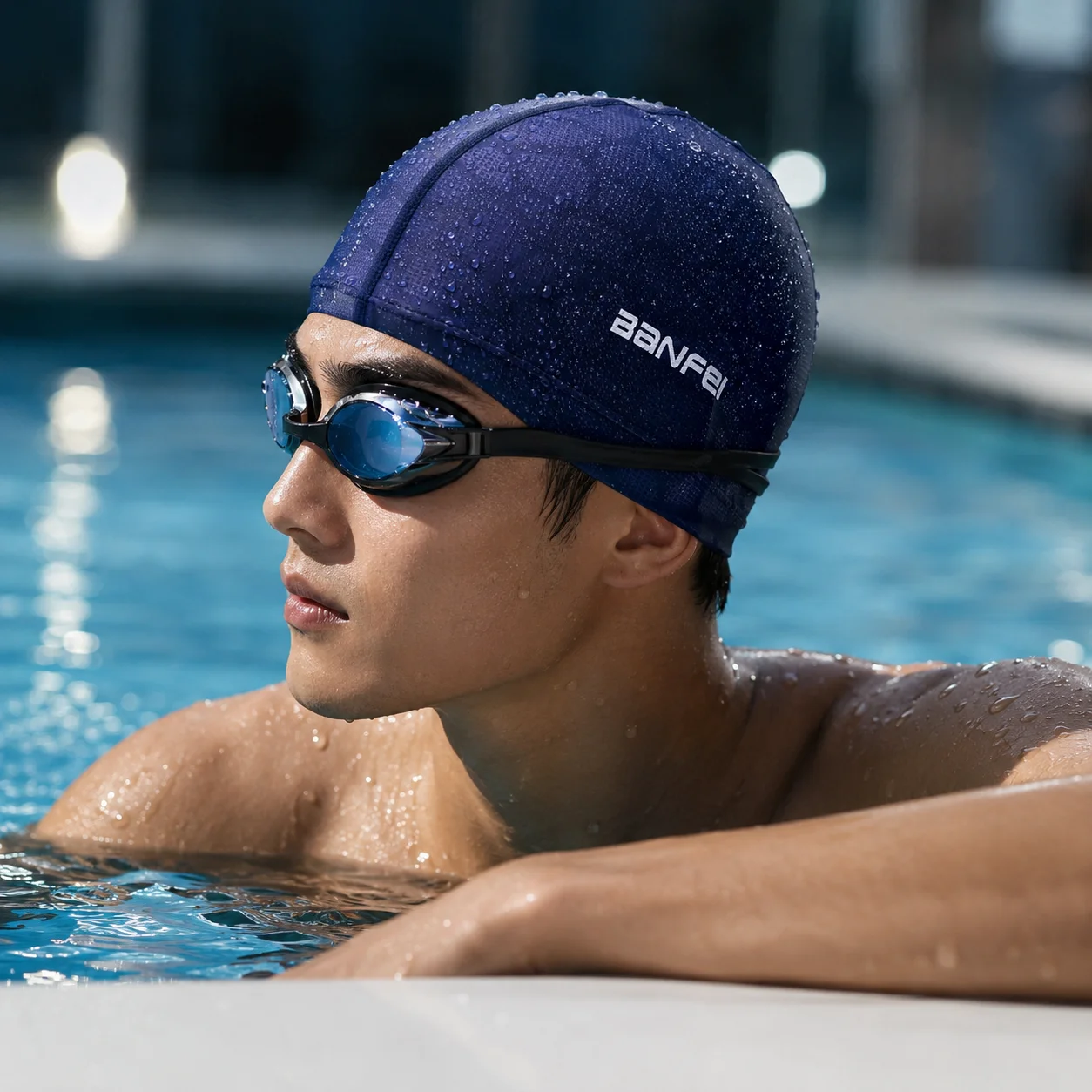 Long Hair Durable Comfortable Hat Waterproof Fabric Turban Unisex Sports Swimming Caps Diving Hat Ear Protect Swim Pool Hat