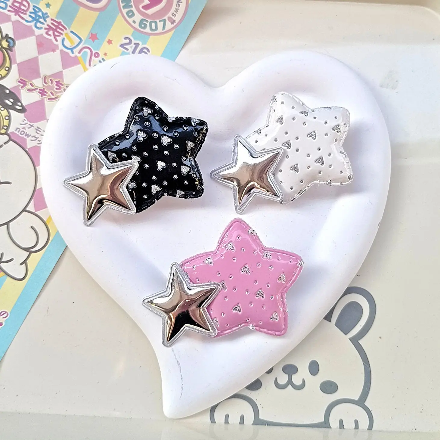 

Заколка для волос в стиле Y2K с пентаграммой и звездой, для челки, боковая заколка-уточка, для создания прически «горячая штучка»