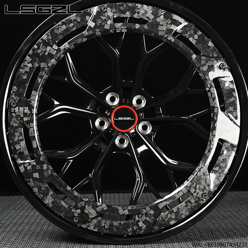 

Lsgzl Forged Wheel 17 18 19 20 21 22 26 Inches Forged Carbon Fiber Coated Ring 5x120 5x114.3 5x130 6x139.7 Passenger Car Wheels