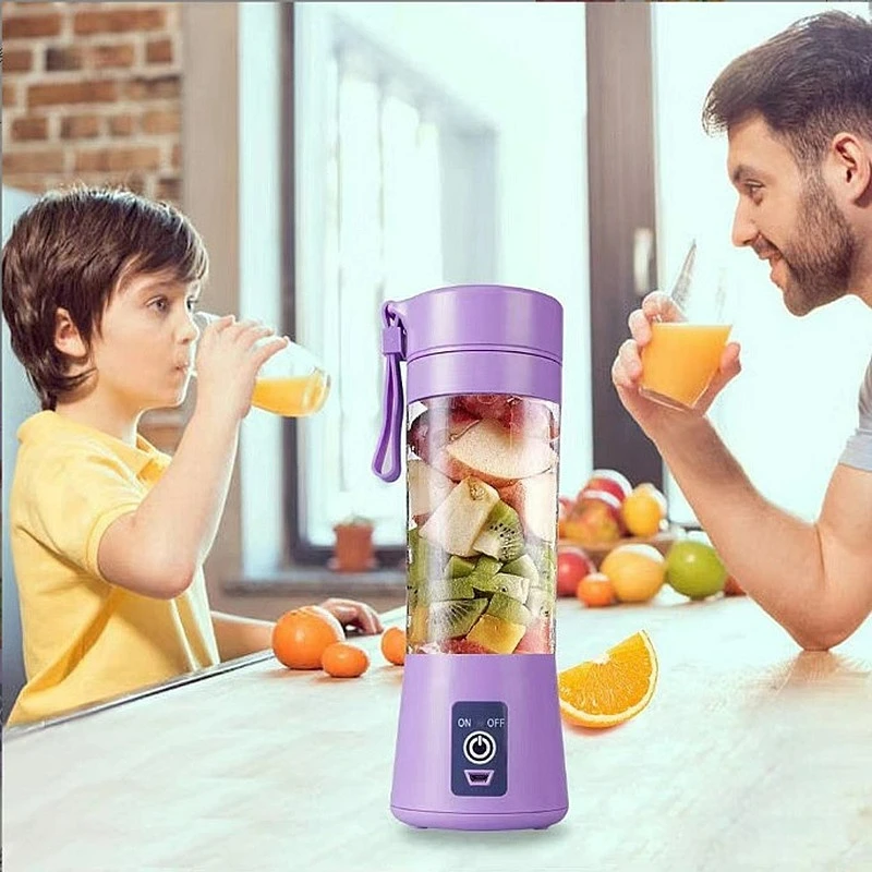 Mini licuadora eléctrica portátil, vaso de jugo de torbellino, carga, Mini edición, máquina de jugo de frutas, 6 cuchillas