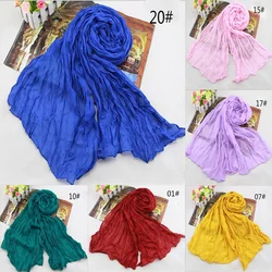 Hot Sale 2024 Fashion Cotton&Flax Blending Summer Scarf Women Solid Long Women's Shawl Cachecol