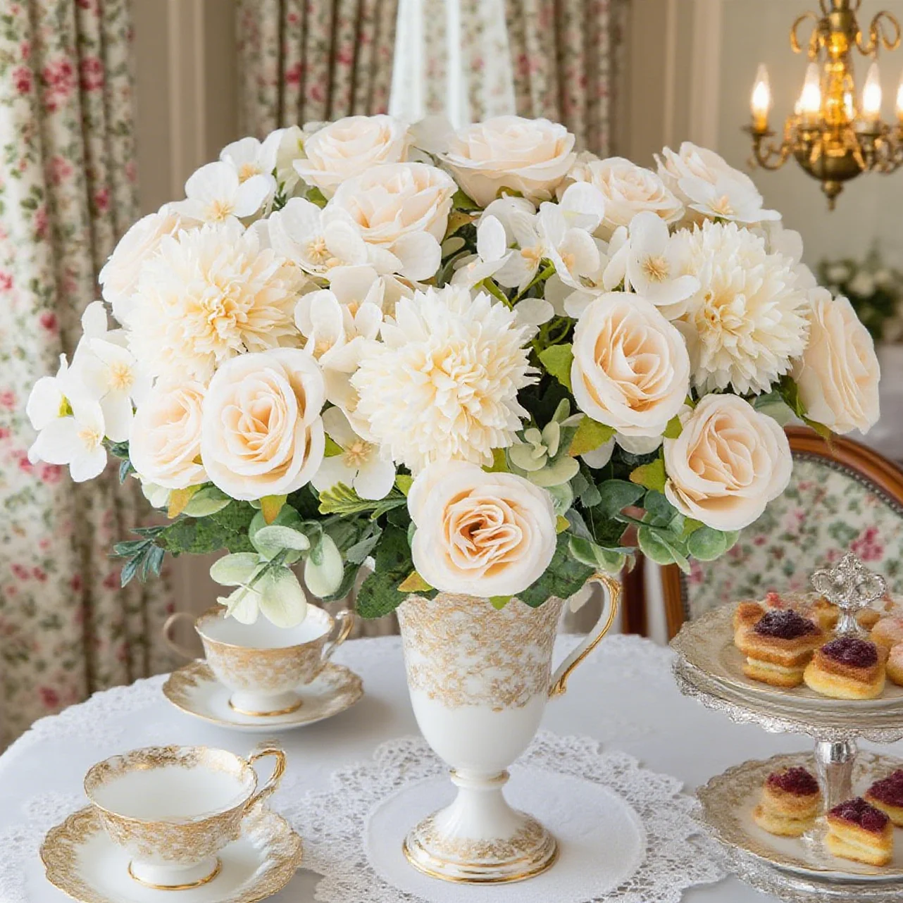 Künstliche Blumen Rosen Chrysanthemen Seiden-Brautstrauß Hochzeit Valentinstag Torbogen Heim Raumdekoration Fotografie-Requisite Geschenk Garten