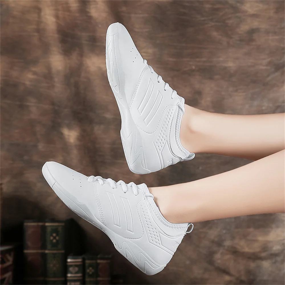 ARKKG Women\'s dance shoes light flat non-slip shoes competitive gymnastics shoes fitness sports shoes white dance sports shoes