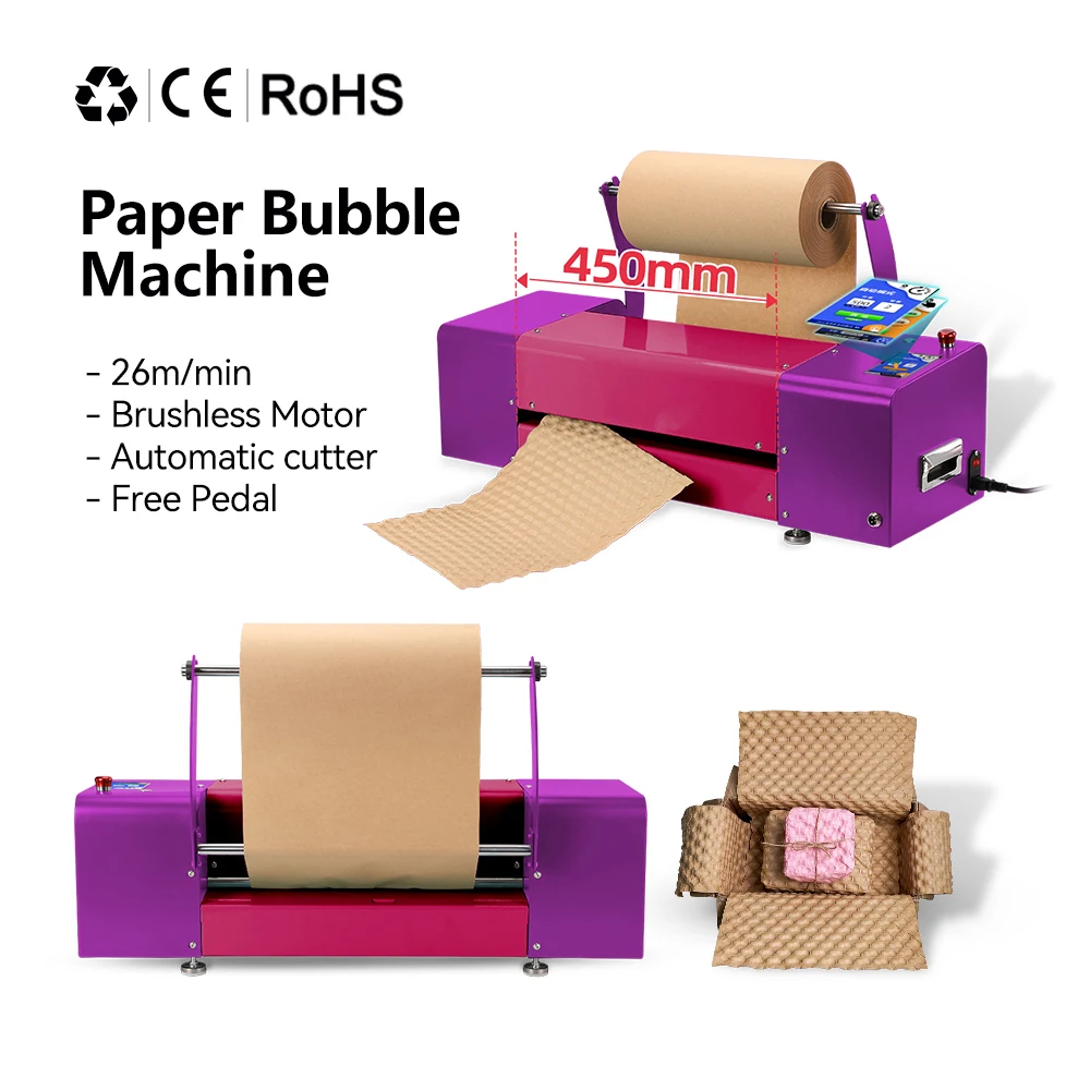 

450mm Automatic Cutting Paper Bubble Making Pad Machine For Void Fill Protective Packaging Non-Plastic Price