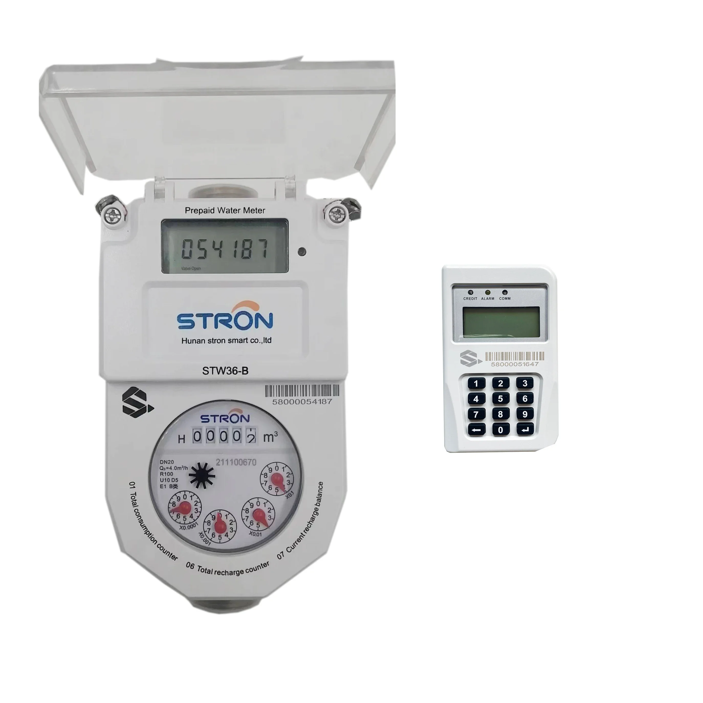 Class B Multi-jet Prepayment Split Water Meter With CIU