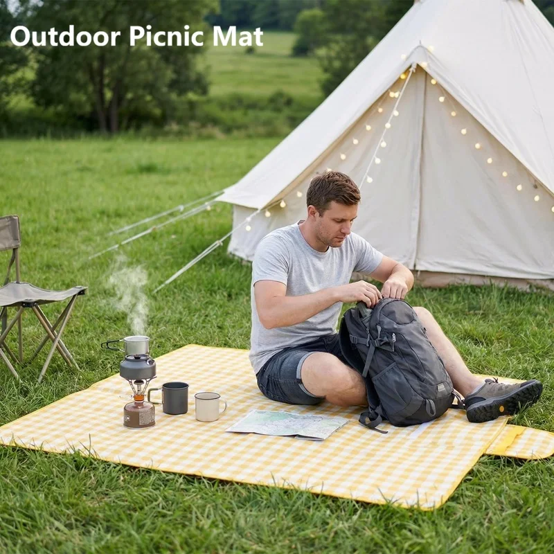 

Outdoor Picnic Mat Beach Mat Moisture-proof Mat Hiking Thick Grass Mat Oxford Cloth Waterproof Portable Picnic Blanket