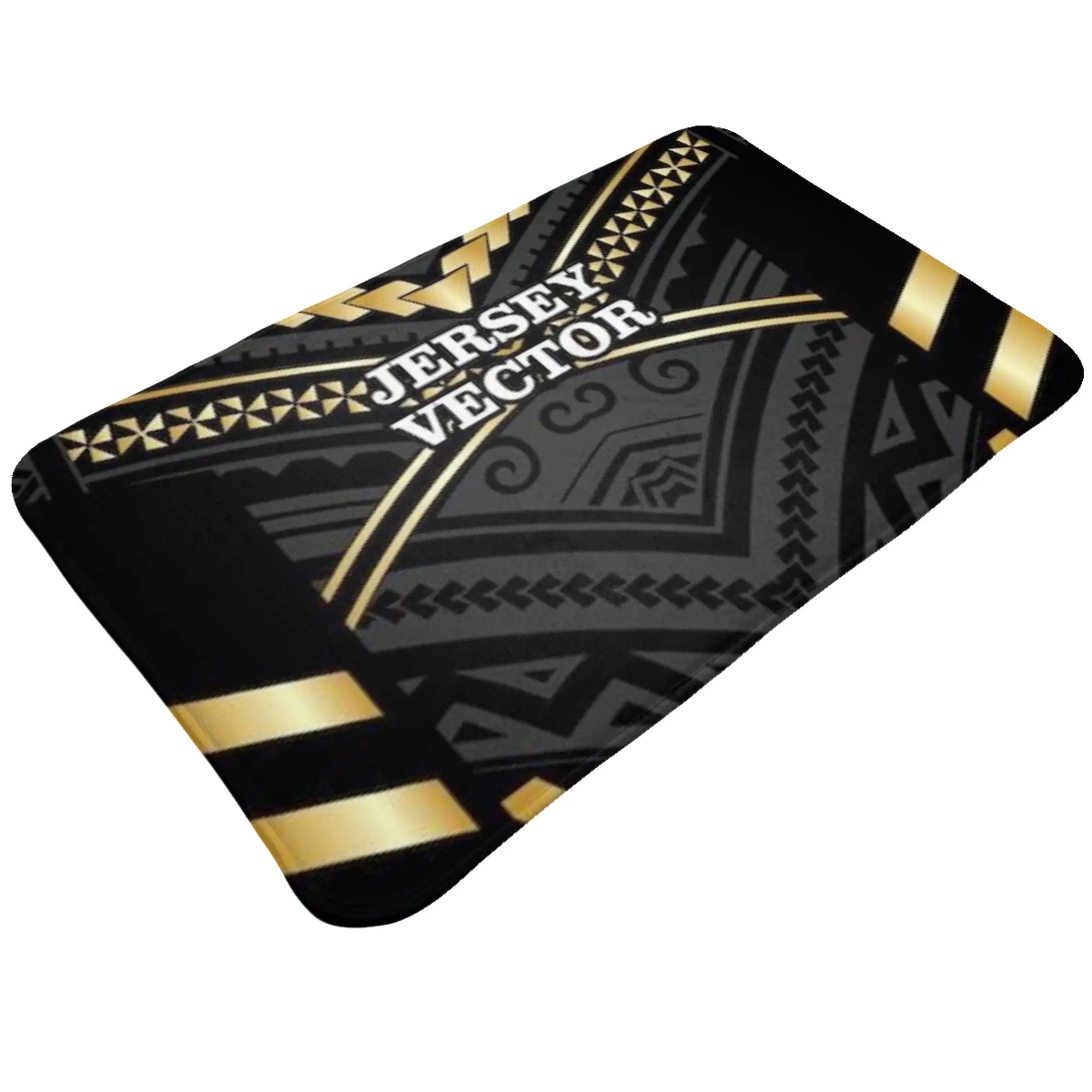 Black Gold Maori Tribal Sport Jersey Pattern Anti-Slip Doormat Bedroom Mat  Outdoor ModernDecor