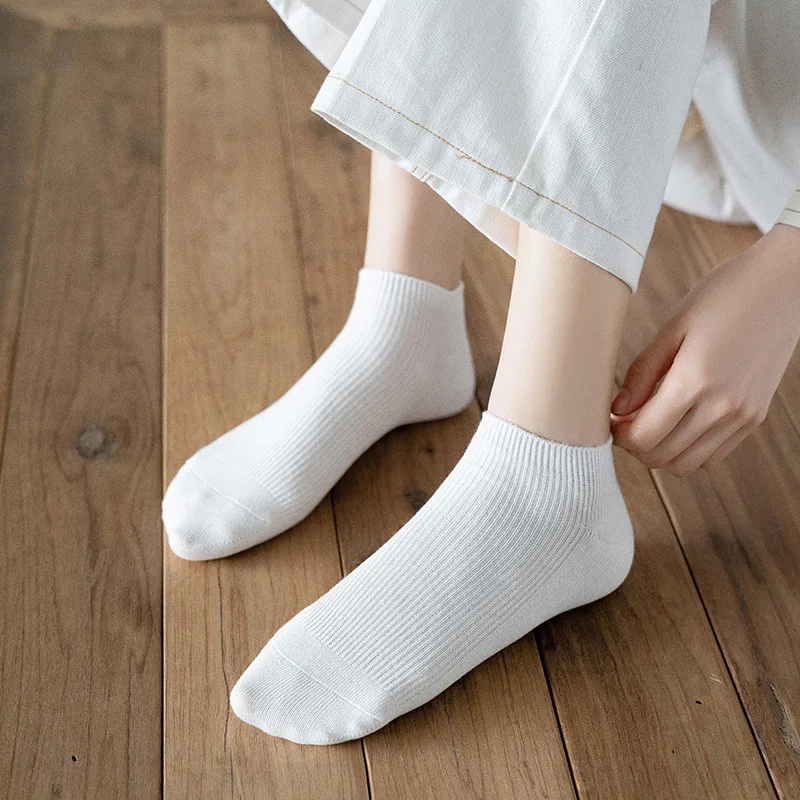 2 Pairs/set Summer Women Solid Low Cut Socks New Soft Striped Invisible Boat Socks Ankle Sock Harajuku Female Cotton Socks