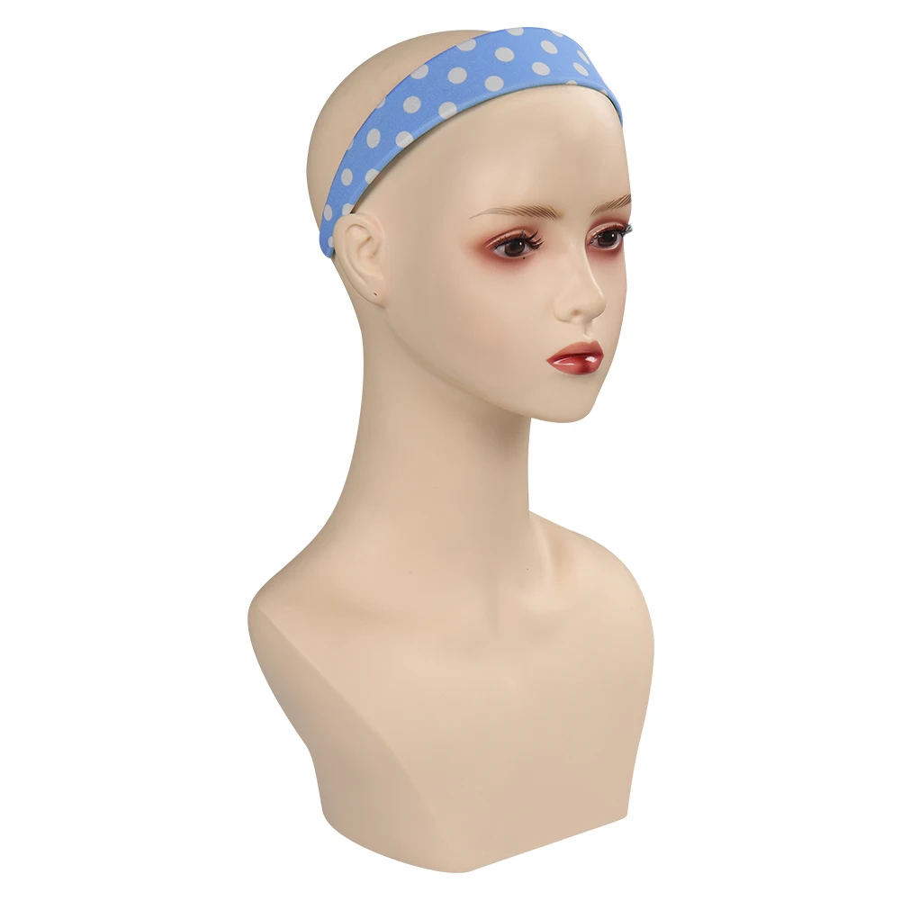 Margot Cosplay Frauen Mädchen blau Tupfen Stirnband Schal Halloween Karneval Party Kostüm Kopf bedeckung Accessoire Geschenke