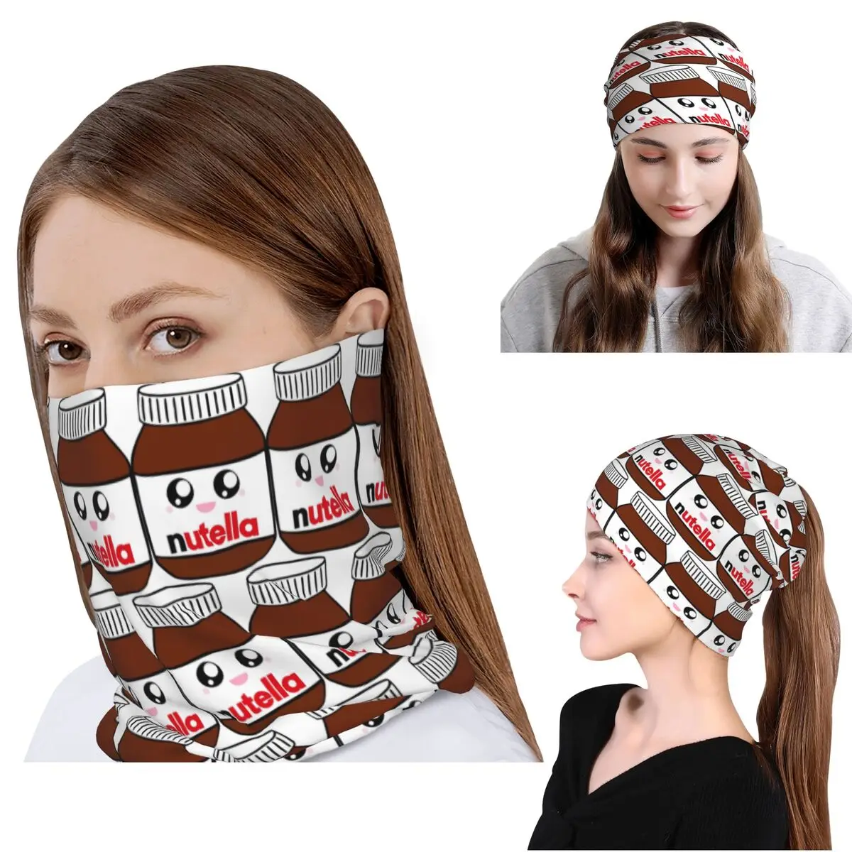 

Nutella Bandana Neck Gaiter Wrap Scarf Multifunction Cycling Scarf Beanies Hat for Men Women Adult Washable