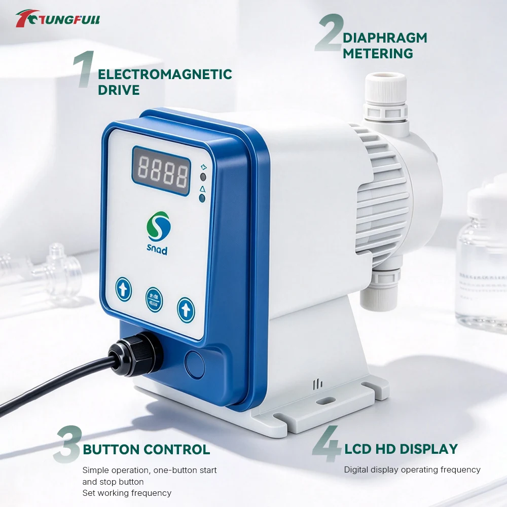 Electromagnetic Diaphragm Metering Pump Digital Dosing Pump, Anti-Corrosion Chemical Liquid Add Pump for Water Treatment Pool