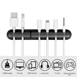 USB Winder Cable Holder Silicone Cable Organizer Flexible USB Winder Management Clips Holder For Mouse Keyboard Earphone Headset