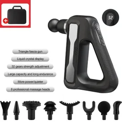Pistola de masaje eléctrica de 32 niveles, masajeador deportivo de tejido profundo para cuello, cuerpo y espalda, relajación, alivio del dolor, ejercicio