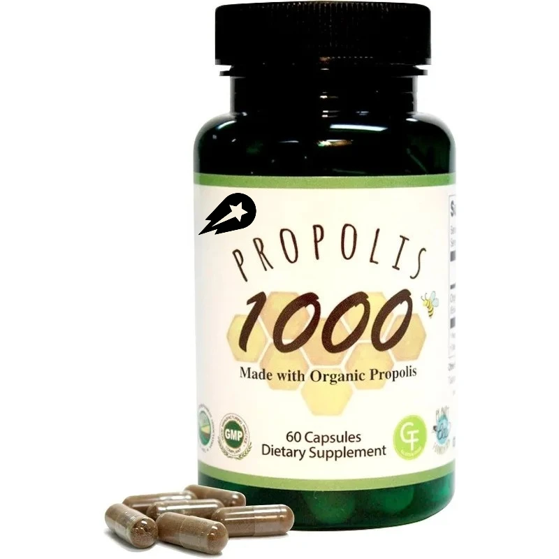 

Прополис на 1000 мг содержит органический натуральный прополис и 60 вегетарианских капсул